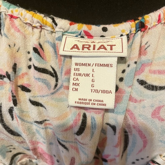 Ariat Colorful Floral & Aviary Spaghetti Strap A line Dress, size Large - Picture 4 of 8